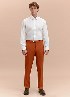 front James Burnt Orange Structured Stretch Dress Pants