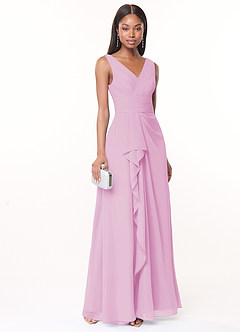 Azazie Julianna Abiti da Damigella Abito A-Line in Chiffon Rosa Confetto image1