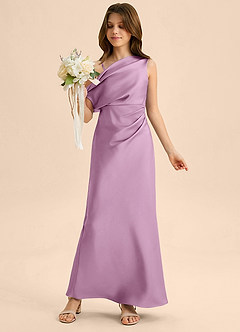 Azazie Emerson Junior Klä av Tubklänning i Stretch Satin Av axeln image1