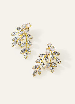 front Crystal Foliage Statement Earrings
