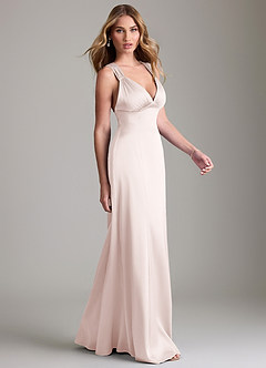 Azazie Cemion Brudtärnklänningar Klä av A-Linje i Stretch Satin Rodnande Rosa image4