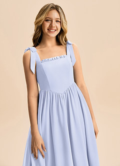 Azazie Delia Junior Abito A-Line in Chiffon Fiocco Lavanda image2