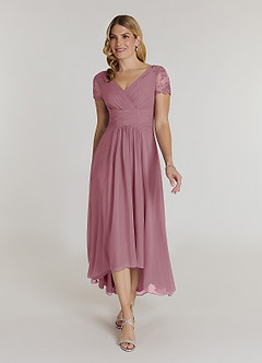 Azazie Thais Abiti per la Madre della Sposa Abito A-Line in Chiffon Pizzo Vintage Malva image1