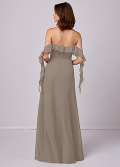 Barbie ♥ Azazie Bridesmaid Dresses Taupe A-Line Off the Shoulder Chiffon Convertible Dress image6
