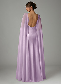 Azazie Stefania Bridesmaid Dresses Frosted Lilac A-Line Stretch Satin Dress image4