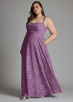 Azazie Shaude Bridesmaid Dresses Wisteria A-Line Pleated Floral Burnout Dress image14