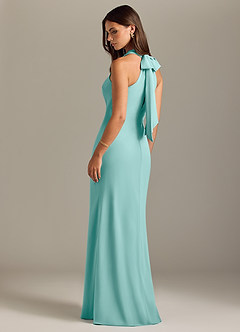 Azazie Doretta Bridesmaid Dresses Aqua Mermaid Pleated Chiffon Dress image7