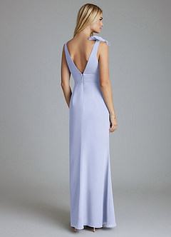 Azazie Taro Bridesmaid Dresses Lavender Sheath Bow Chiffon Dress image2