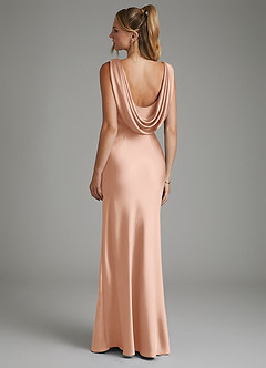 Azazie Elena Bridesmaid Dresses Rose Gold Mermaid Pleated Stretch Satin Dress image2