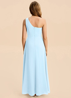 Azazie Emmie Junior Sky Blue A-Line Pleated Chiffon Dress image2