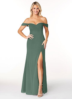 Azazie Joretta Bridesmaid Dresses Sea Moss A-Line Sweetheart Neckline Chiffon Convertible Dress image1