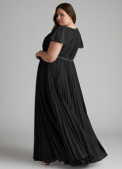 Azazie Kara Modest Bridesmaid Dresses A-Line Pleated Chiffon Floor-Length Dress image11