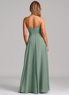 Azazie Elle Bridesmaid Dresses Silver Sage A-Line Pleated Chiffon Dress image7