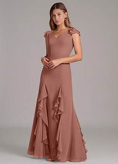 Azazie Nessa Bridesmaid Dresses Cedar Rose A-Line Chiffon Dress image6