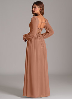 Azazie Maree Bridesmaid Dresses Bronzer A-Line Corset Chiffon Dress image2