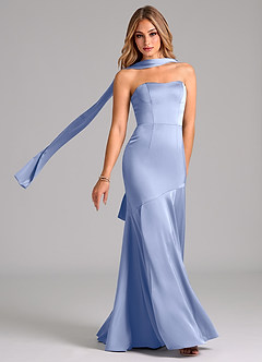 Azazie Shiloh Bridesmaid Dresses Ice Mermaid Strapless Stretch Satin Convertible Dress image1