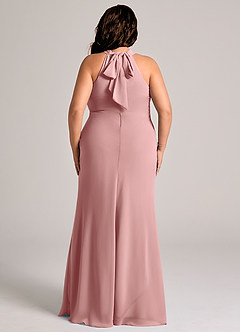 Azazie Doretta Bridesmaid Dresses Dusty Rose Mermaid Pleated Chiffon Dress image7