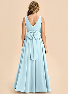 Azazie Hathaway Junior Vestido de Azul Nube de Gasa de Corte en A con Lazo image1