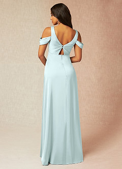 Azazie Rhea Maternity Bridesmaid Dresses A-Line Off-The-Shouler Pleated Stretch Satin Floor-Length Dress image2