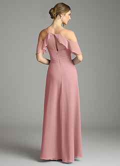 Azazie Dakota Bridesmaid Dresses Dusty Rose A-Line V-Neck Pleated Chiffon Dress image6