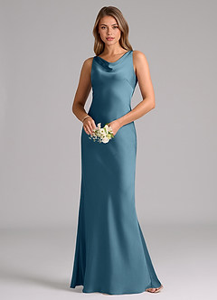 Azazie Allettie Robes de demoiselle d'honneur Robe Sirène en Satin extensible Bermude image3