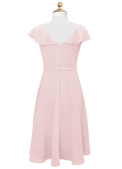 Azazie Posie Vestido de Rosa Rubor de Gasa/ Chiffon de Acampanado con Volante image7