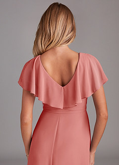 Azazie Lainey Abiti da Damigella Abito A-Line in Chiffon Con Tasche Rosa Antica image2