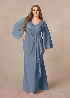 Azazie Perry Mother of the Bride Dresses Twilight Mermaid V-Neck Lace Chiffon Dress image7