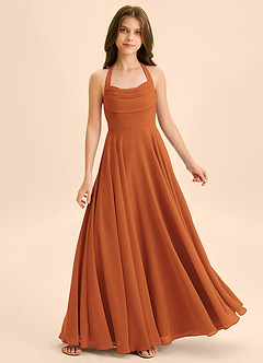 Azazie Kady Junior A-Linie Herzausschnitt Chiffon Kleid Kanel image1