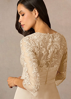 Azazie Poe Mother of the Bride Dresses Champagne Sheath Lace Dress image5