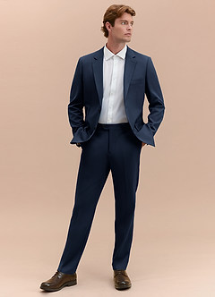 front James Dark Navy Structured Stretch Suit