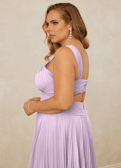 Christian Siriano Bridal for Azazie 1009 Bridesmaid Dresses Frosted Lilac A-Line Pleated Chiffon Dress image10