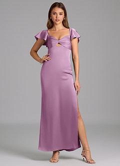 Azazie Demia Bridesmaid Dresses Wisteria Sheath Sweetheart Neckline Stretch Satin Dress image5