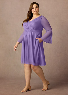 Azazie Teraso Mother of the Bride Dresses Tahiti A-Line Pleated Mesh Dress image11