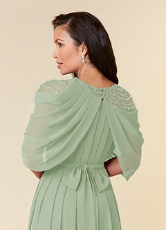 Azazie Olena Mother of the Bride Dresses Dusty Sage A-Line Sequins Chiffon Dress image6