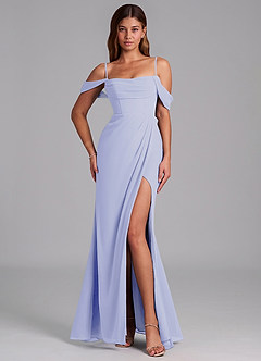 Azazie Johana 신부 들러리 드레스 인어 오프 더 숄더 쉬폰 바닥 길이 드레스 image4