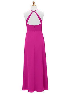 Azazie Davis Junior Fuchsia A-Line Chiffon Dress image8