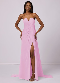 Barbie ♥ Azazie Bridesmaid Dresses Mermaid Strapless Chiffon Court Train Dress image3