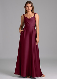 Azazie Beatrice Final Sale Emerald A-Line Sweetheart Neckline Stretch Satin Dress image1