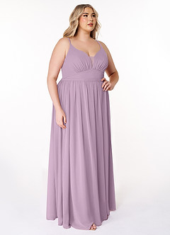 Azazie Rayna Abiti da Damigella Abito A-Line in Chiffon con Scollo a V a Pieghe Glicine image10