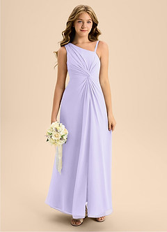 Azazie Brooke Junior Abito A-Line in Chiffon Spacco Laterale Lilla image3