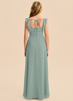 Azazie Nori Junior Silver Sage A-Line Ruched Chiffon Dress image2