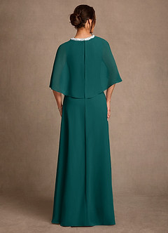 Azazie Winnifred Vestidos para mãe da noiva Vestido Pavão de Chiffon de Linha A com Frisado image3
