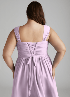Azazie Angie Abiti da Damigella Abito A-Line in Chiffon Corsetto Lilla Glassato image15