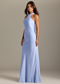 Azazie Doretta Bridesmaid Dresses Ice Mermaid Pleated Chiffon Dress image4