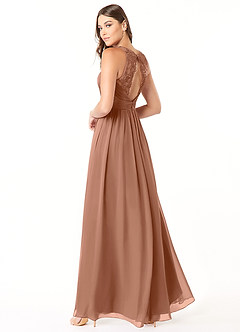 Azazie Luz Bridesmaid Dresses Bronzer A-Line Lace Chiffon Dress image4