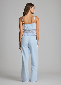 front Ensemble pyjama débardeur et pantalon long en lyocell et coton avec taille en dentelle