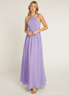 Azazie Jacey Final Sale Lilac A-Line Pleated Chiffon Dress image2