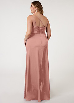 Azazie Eren Bridesmaid Dresses Rosette Mermaid One Shoulder Stretch Satin Dress image7