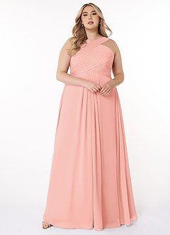 Azazie Kaleigh Robes de demoiselle d'honneur Robe Trapèze en Mousseline de soie Plissée Rosette image7